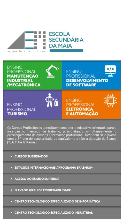 Cursos Profissionais 2026/27 - oferta e intenção de inscrição